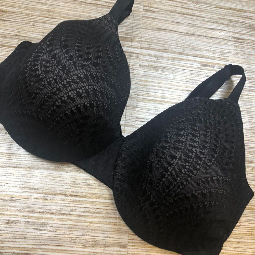 N-417 Bali One Smooth U Smoothing & Concealing Contour Bra BLACK lace sz 36DD